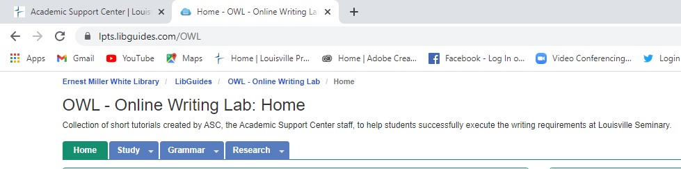 OWL Online Writing Lab Home Page